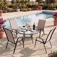 thumbnail image 6 of NAPWANT Patio Dining Chairs, Set of 4 Stackable Outdoor Chairs, All-Weather Space Saving Design, Brown, 6 of 9