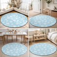 thumbnail image 4 of Round Rugs 3Ft, Light Blue Coastal Round Area Rug Washable Indoor Throw Carpet, Nautical Starfish Coral Shell Summer Ocean Small Non Slip Circle Rug for Bedroom Living Room Home Decor Aesthetic, 4 of 8
