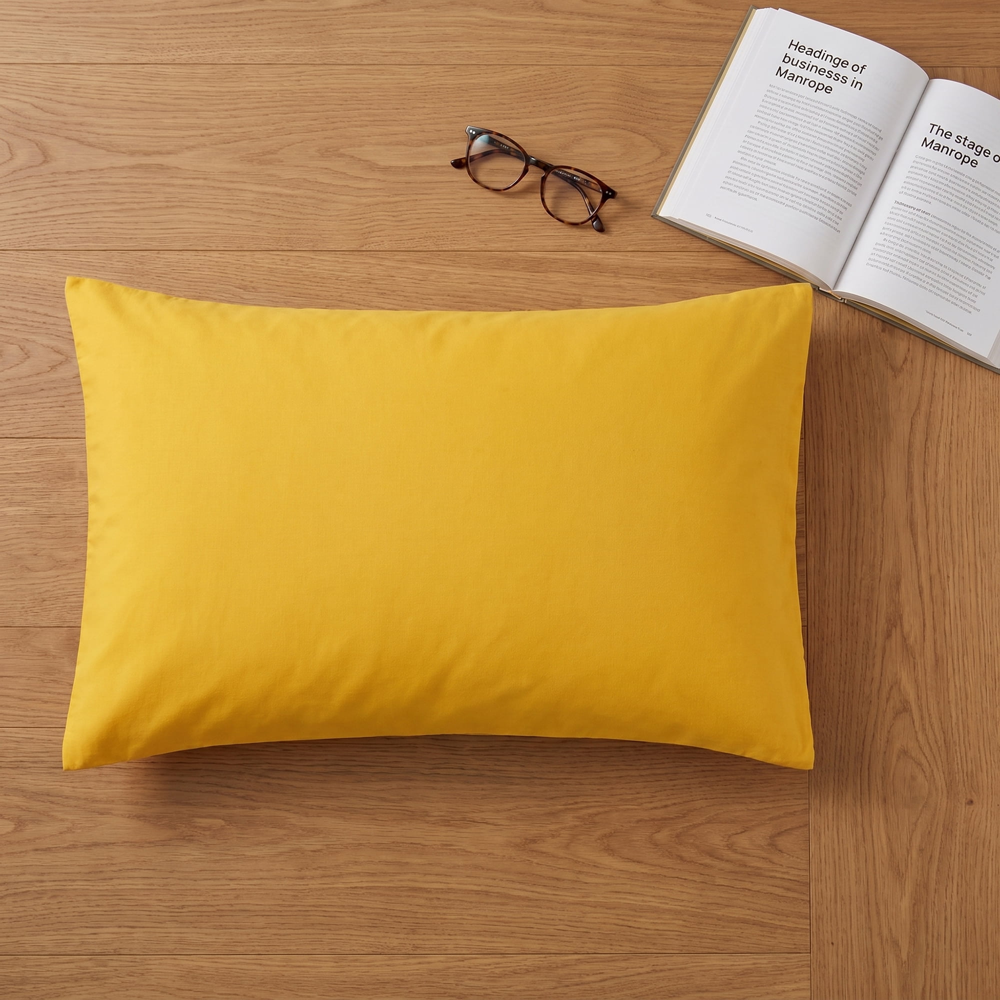 Unique Bargains 2 Pack Cotton Pillowcase Envelope Closure Bedding Yellow - Light Yellow