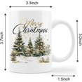 thumbnail image 2 of Christmas Tree Mug, Rustic Gold Bubbles Merry Christmas Tree Snowflake Coffee Cup Ceramic, Xmas Winter Ceramic Coffee Tea Mug 11 oz, 2 of 5