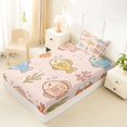 thumbnail image 4 of jejeloiu Cute Cartoon Fish Twin Sheets For Girls,Pastel Underwater Coral Bedding,Pink Blue Yellow,3 Pieces,1 Fitted Sheet and 1 Pillowcase, 4 of 6