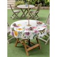 thumbnail image 4 of Outdoor Tablecloth with Umbrella Hole for Patio/Picnic/Party/Camping, Pink Spring Floral Waterproof Table Cloth Round Cover Washable, Butterfly Elegant Pastoral (Dia 54"), 4 of 9