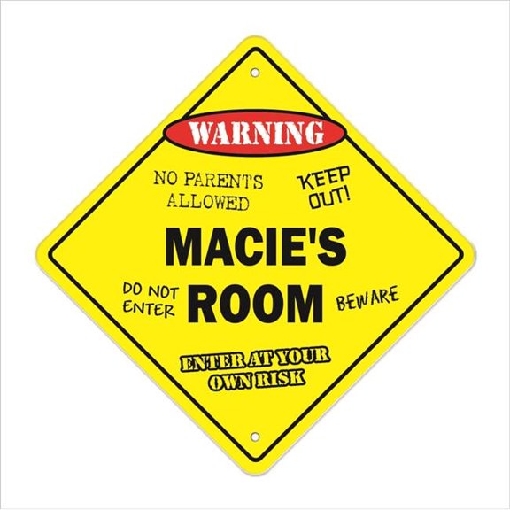 SignMission X-Macies Room 12 x 12 in. Crossing Zone Xing Room Sign - Macies
