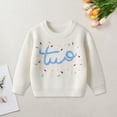 thumbnail image 2 of White Sweater Cardigan Toddler Toddler Girl Boy Sweater Crewneck Long Sleeve Sweatshirt Pullover Newborn Infant Fall Winter Clothes, 2 of 9