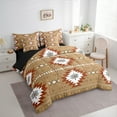 thumbnail image 4 of Feelyou Fashion Triangle Aztec Twin Bedding Sets 7-Piece, Boho Rustic Farmhouse Bedding Comforter Set, Southwetsern Theme Reversible Sheet Sets, Super Cozy Room Decor, 4 of 9