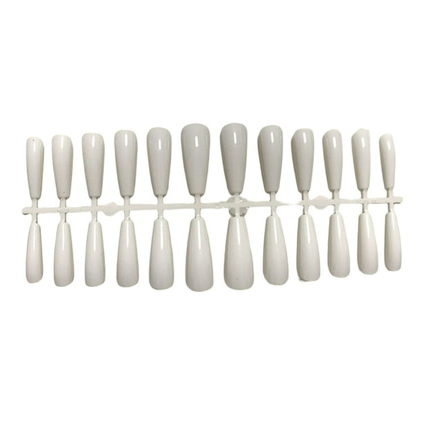 Soidarity 24 Uds uñas postizas CoffinPress-on diseño barniz Extra largas puntas de uñas artificiales suministro de manicura accesorios para Arte de uñas blanco