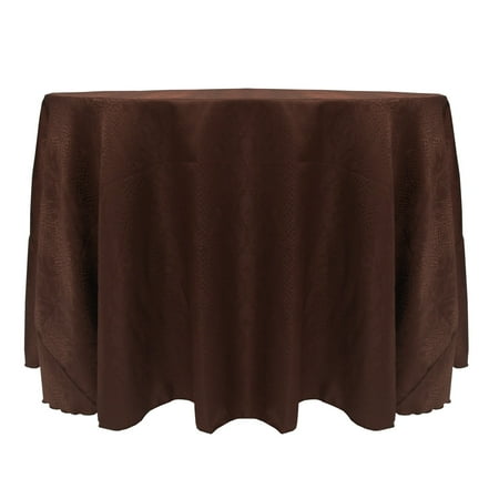 

Ultimate Textile (2 Pack) Damask Kenya 114-Inch Round Tablecloth - Home Dining Collection - Snakeskin Jacquard Design Chocolate Brown
