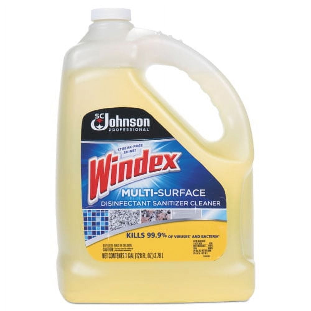 1PACK SC Johnson Professional Windex® Multi-Surface Disinfectant Cleaner, Citrus, 1 gal Bottle