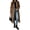 Leopard, variant on Women's Double Breasted Leopard Long Wool Coat Open Front Multi Pocket Winter Warm
