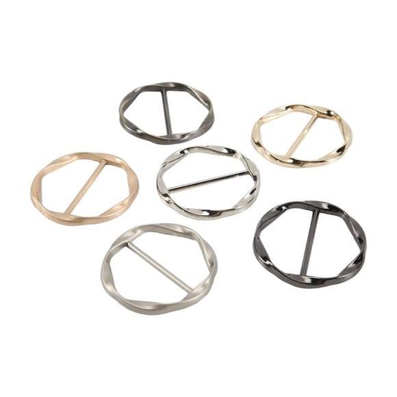 6 Uds. Clip de Anillo para Bufanda, Clips Corbata Camiseta Mujer, Metal, Cintura, Hebilla, Accesorios Ropa