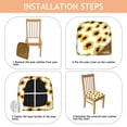 thumbnail image 4 of White Sunflower Seat Covers for Dining Room Chairs Set Of 6,Stretch Printed Washable Chair Seat Cover with Elastic Ties and Button,Removable Waterproof Couch Cushion Covers, 4 of 6