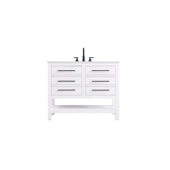 Elegant Kitchen and Bath 42 inch Single Bathroom Vanity in White