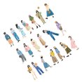 thumbnail image 4 of 40 pegatinas con figuras de niña, pegatinas para álbumes de recortes de bricolaje con temática de niña para diarios, cuadernos, fundas de teléfono, botellas de agua, Walk Alone, 4 of 10