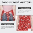 thumbnail image 6 of Red Christmas Reindeer and Snowflake Apron-Garden Aprons for Women with Pockets-Cotton Linen Waterproof Kitchen Cooking Gardening Aprons Adjustable for Kitchen,Cooking,BBQ and Salon 32"x27", 6 of 7