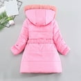 thumbnail image 6 of newwalpole Girls Winter Warm Dress Coat Fleece Lined Jacket Fuzzy Hooded Long Jacket Kids Windproof Overcoat Outerwear Pink for Size 3-4 Years, 6 of 7