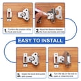thumbnail image 5 of 3.54x2.6" Spring Loaded Butterfly Twist Latch, 2 Pcs Steel Twist Latch & Keeper, 5 of 7