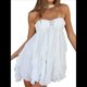 thumbnail image 3 of Vestido Mini Ajustado con Volantes, Estampado, Sin Mangas y Espalda Descubierta para Mujer. S, 3 of 10