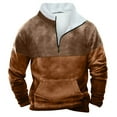 thumbnail image 2 of Men's Sweatshirts 1/4 Zip Sweater Pullover Sweaters Striped Fall Winter Warm Sweatshirts, 2 of 3