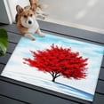 thumbnail image 5 of Red Tree Bathroom Rug Washable 2x3 Entryway Rug Non Slip Blue Sky Landscape Retro Watercolor Front Door Mat Low Pile Indoor Doormat Throw Floor Carpet for Kitchen Bedroom Entrance, 5 of 8