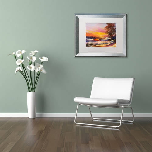 Trademark Fine Art 'Hawaiian Glow' Canvas Art by Manor Shadian, White Matte, Silver Frame