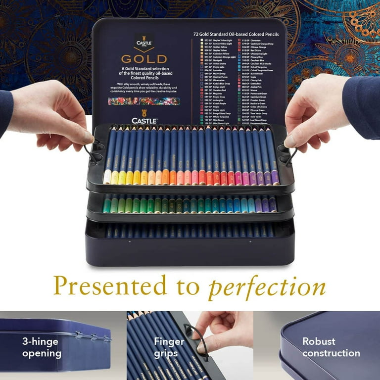 Castle Art Supplies Gold Standard 72 Colored Pencils Set - Quality Oil —  CHIMIYA