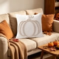 thumbnail image 4 of YAWUBT Halloween Tufted Embroidery Jack-O'-Lantern Throw Pillow, 18x18 Inch Decorative Accent Pillow, Farmhouse Halloween Pumpkin Cushion, Home Decor, 4 of 6