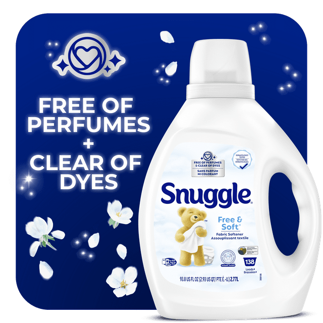 Snuggle® Free & Soft® Hypoallergenic Liquid Fabric Softener, 138 Loads, 2.77L