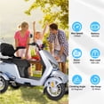 thumbnail image 6 of QEEKA Heavy-Duty 4 Wheel 3 Speed Control  Mobility Scooter with Remote Key, Silver, 500 lbs Limit, 6 of 12
