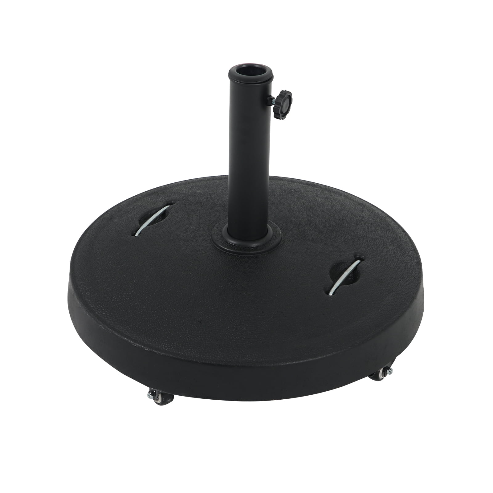 Patio Umbrella Base with Lockable Wheels, 52lbs HeavyDuty Stand Resin