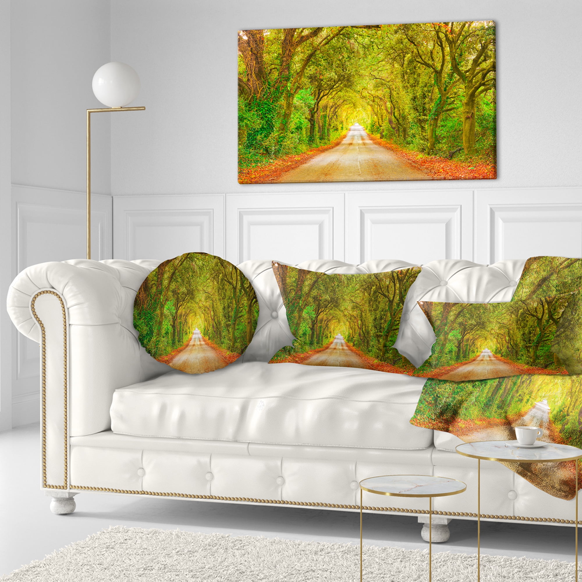 Designart 12" x 20" Green Polyester Throw Pillow