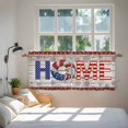 thumbnail image 3 of 4th of July Tier Curtains 24 Inch Length, Stars Striped Farmhouse American Flag Wood Grain Cafe Short Curtains for Bathroom Sink, Small Kitchen Curtain Light Filtering Drapes 2 Panels 27.5"Wx24"L, 3 of 8