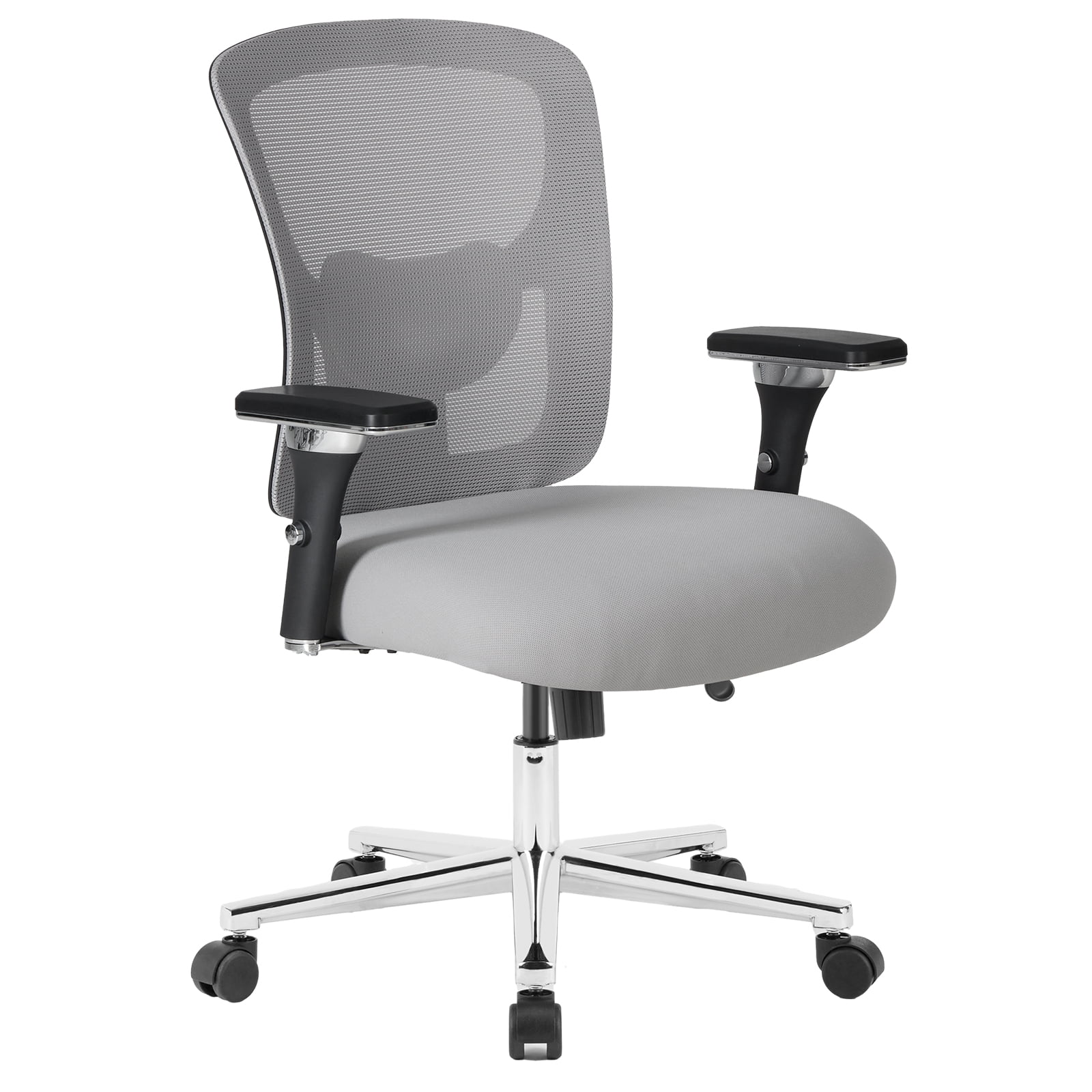 CONCETTA Heavy-Duty Big & Tall Mesh Office Chair, Ergonomic Desk Chair with Lumbar Support, Adjustable 4D Armrests & Adjustable Backrest, Swivel Wheels, 500 lb Capacity — Gray