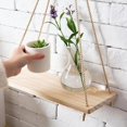 thumbnail image 3 of Decorative Wall Hanging Shelf Distressed Wood Jute Rope Floating Shelves, 3 of 9