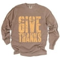 thumbnail image 6 of Give Thanks Block Distressed - Women's Garment Dyed Long Sleeve Graphic T-Shirt, 6 of 11