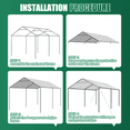 thumbnail image 2 of Sunmthink 10x20FT Heavy Duty Carport,Portable Carport with Height Adjustable & Waterproof UV Resistant&Galvanized Steel Frame, Outdoor Car Canopy Shelter for Vehicle, Truck, Boat, White, 2 of 9