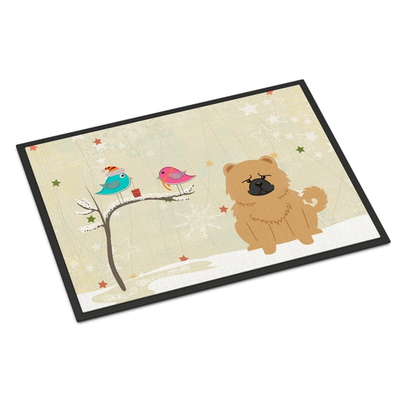 Carolines Treasures BB2616MAT Christmas Presents Between Friends Chow Chow Cream Indoor or Outdoor Mat, 18 x 0.25 x 27 in.