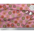 thumbnail image 2 of Soimoi Pink Cotton Duck Fabric Artistic Flower Mandala Print Fabric by Yard 56 Inch Wide, 2 of 3