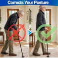 thumbnail image 5 of Posture Walking Cane - Walking Stick For Balance For Men & Women - Seniors - Lightweight, 10 Adjustable Heights, Portable & Self-Standing Mobility Aid - Red, 5 of 7