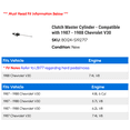 thumbnail image 2 of Clutch Master Cylinder - Compatible with 1987 - 1988 Chevy V30, 2 of 2