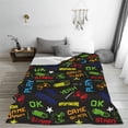 thumbnail image 5 of Rateoe Pixel Game Print Fuzzy Fleece Throw Blanket Extra Large,Super Soft,Fluffy and Warm Blankets for Couch,Bed,All Season Use (60"x50"), 5 of 8