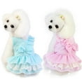 thumbnail image 5 of Visland Dog Princess Dresses Puppy Cotton Bow Knot Dress Pet Dresses Mesh Puppy Dog Princess Summer Dresses for Small Medium Cat Puppy Dog, 5 of 8