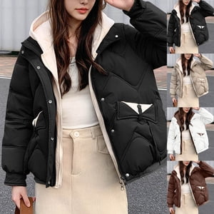 UPPADA Womens Winter Cropped Puffer Jackets Lightweight Quilted Down Jackets Hooded Zip up Short Warm Quilted Puffer Coats Casual Outerwear with Pockets,Puffer Jacket Womens Long White,L