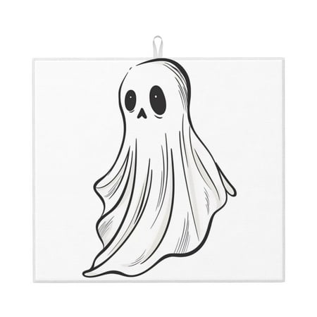

Naloa Cute Ghost Simple Drawing Dish Drying Mat for Kitchen Counter Heat Resistant Drainer Mats Absorbent Draining Mat Dish Rack Pad 16 x18