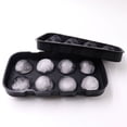 thumbnail image 4 of Molde de silicona Molde de bola de hielo redondo de 8 cavidades Molde para hacer cubitos de hielo para frutas Bandeja para hacer bricolaje Utensilios para hornear, Negro Jumpingount HA004937-02, 4 of 7