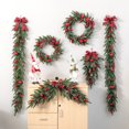 thumbnail image 2 of Christmas Rattan Sets Door Wreaths With Red Ball Ornaments Christmas Decorations Wreath For Front Door Window New Year's Decor, 2 of 5