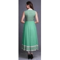 thumbnail image 4 of Bimba Sea Green Geometric Printed Women Designer Mandarin Collar Anarkali Dress Indian Ethnic Kurta Large, 4 of 6