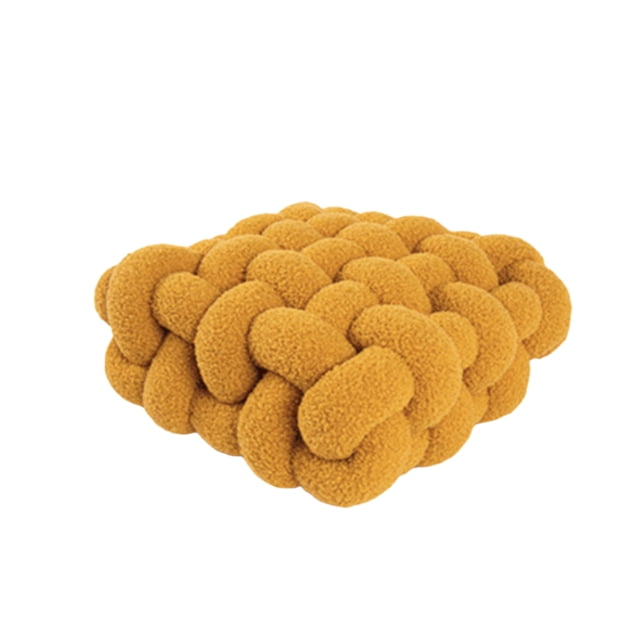 Cojín de asiento con nudo Naiovety de felpa suave almohada decorativa para el hogar sofá Amarillo 30*33*12 CM