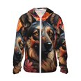 thumbnail image 1 of Cauagu Colorful Flower German Shepherd for Sun Protection Hoodie for Men and Women, Long Sleeve Rash Guard Fishing Running Quick Dry Lightweigh-Medium, 1 of 7