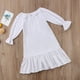 thumbnail image 5 of Camisón de bebé para niñas con volantes y lazo de algodón para dormir(Blanco/2-3 años) Nituyy Camisón-GL715-FT22422B1, 5 of 6