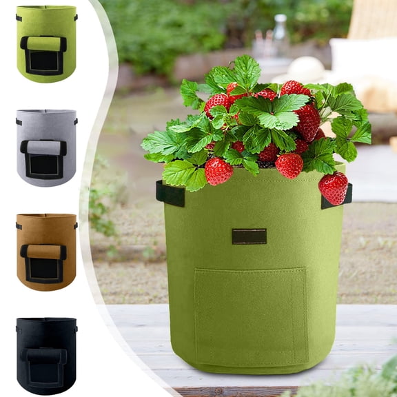 4 Pack Potato Grow Bags 5 Gallon with Flap, Grow Bags for Growing Potatoes, Duarable Fabric Garden Planter Pots with Harvest Window for Vegetable and Fruits, Black & Green